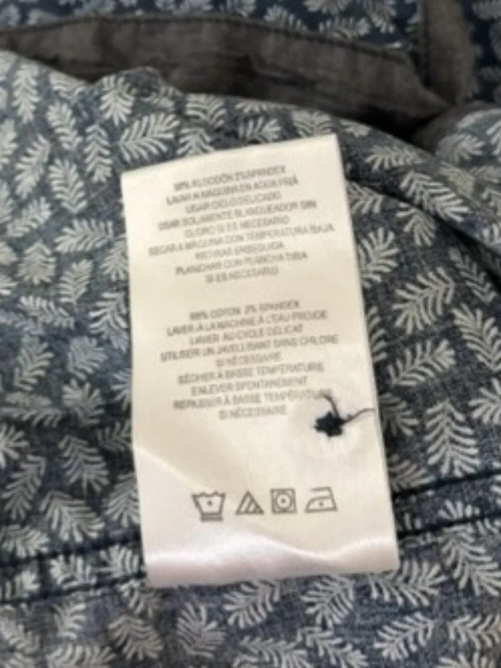 Marc Ecko Dark Blue Short Sleeve Shirt Leaf Motif 2 Pocket Men's XL